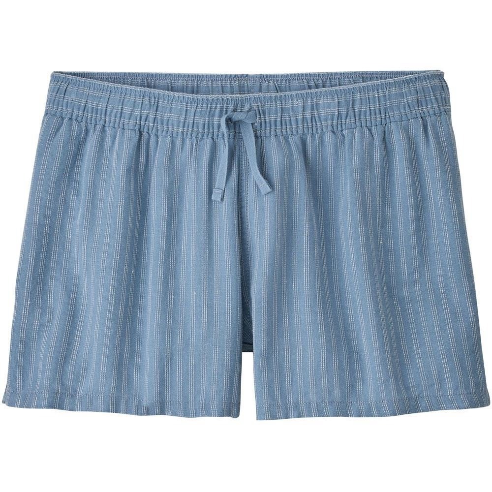 Patagonia Island Hemp Baggies Shorts Blue Pinstripe Women Large NWT